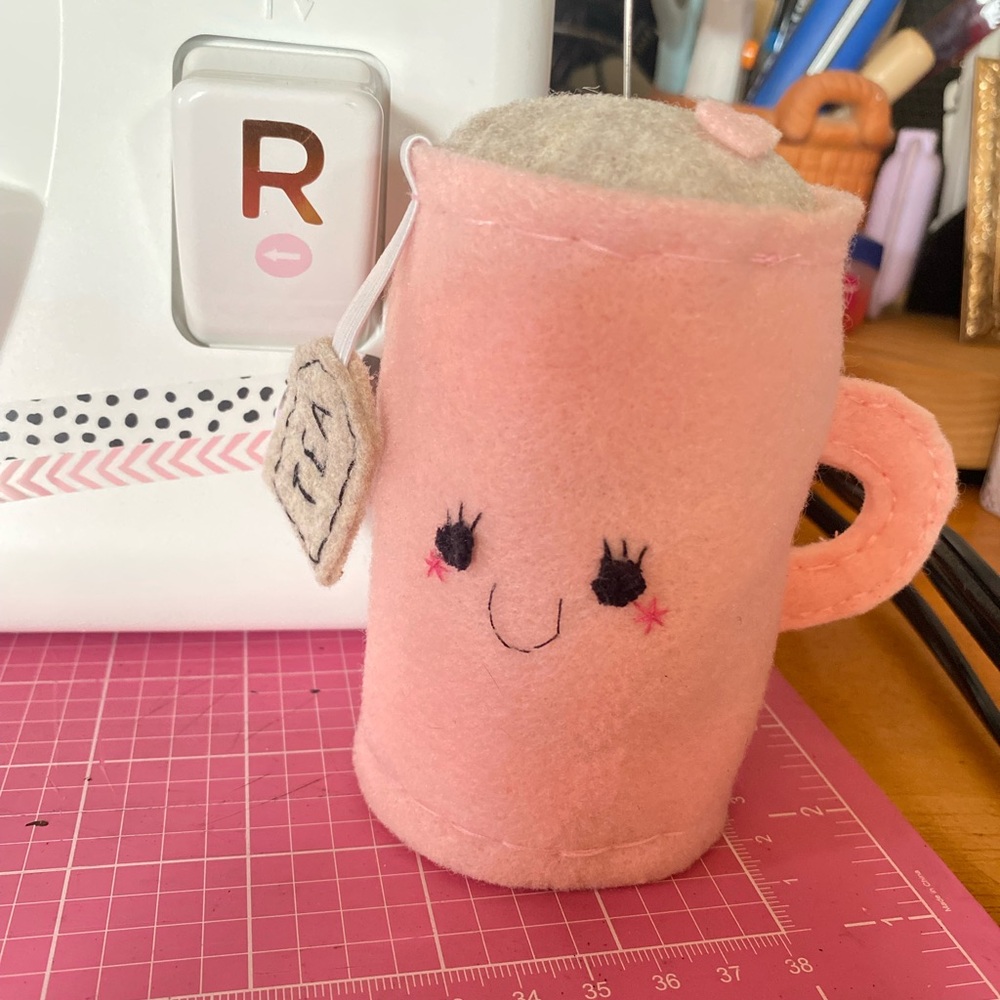 Cute Pink Plush Tea Cup Toy